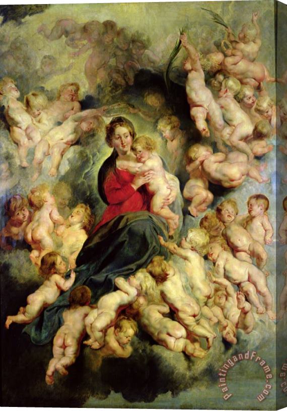 Peter Paul Rubens The Virgin And Child Surrounded by The Holy Innocents Or, The Virgin with Angels Stretched Canvas Painting / Canvas Art