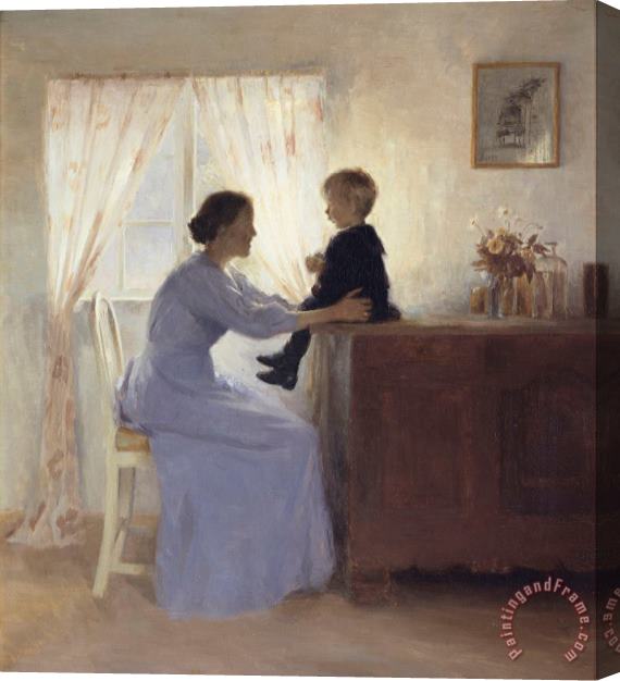 Peter Vilhelm Ilsted A Mother And Child In An Interior Stretched Canvas Print / Canvas Art