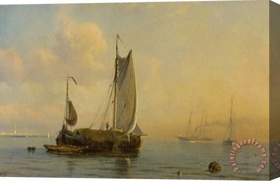 Petrus Paulus Shiedges Shipping Off The Coast Stretched Canvas Painting / Canvas Art