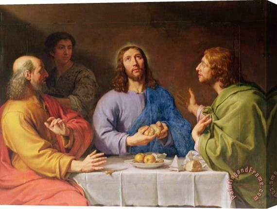 Philippe de Champaigne The Supper at Emmaus Stretched Canvas Painting / Canvas Art