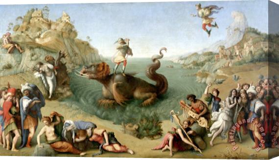 Piero di Cosimo Andromeda Freed by Perseus (with Perseus Slaying The Dragon) Stretched Canvas Print / Canvas Art