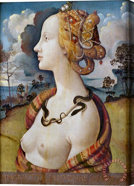 Piero di Cosimo Portrait of Simonetta Vespucci Stretched Canvas Print / Canvas Art