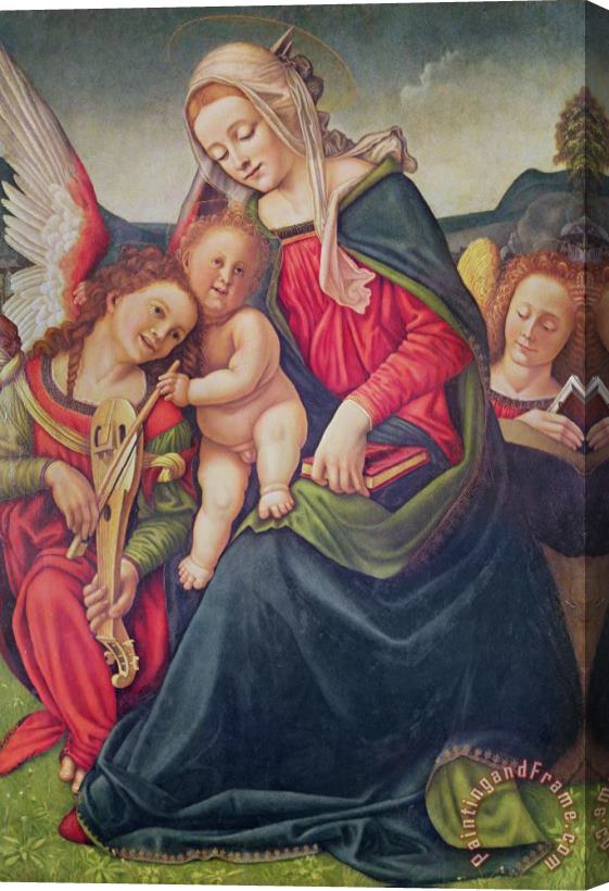 Piero di Cosimo Virgin and Child and angel musicians Stretched Canvas Painting / Canvas Art