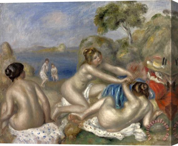 Pierre Auguste Renoir Bathers Playing with a Crab (trois Baigneuses Au Crabe) Stretched Canvas Painting / Canvas Art