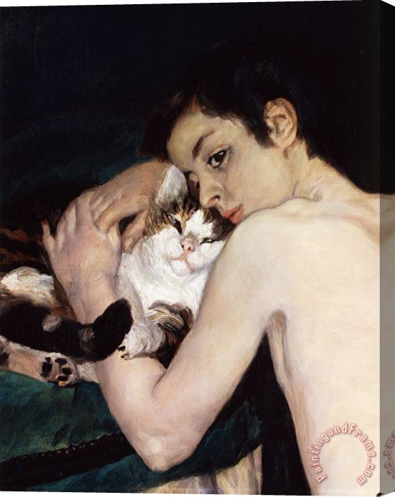 Pierre Auguste Renoir Boy With A Cat Stretched Canvas Painting / Canvas Art