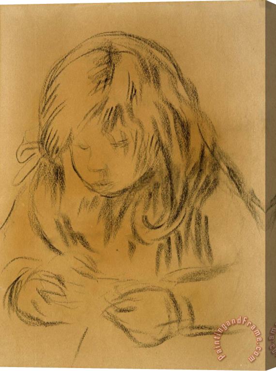 Pierre Auguste Renoir Child Sewing Stretched Canvas Print / Canvas Art