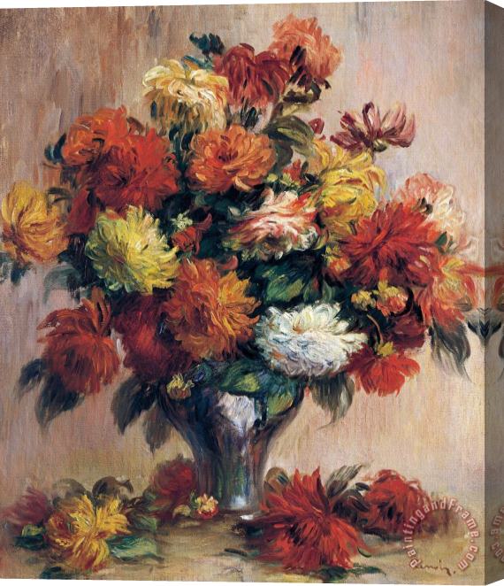 Pierre Auguste Renoir Dahlias Stretched Canvas Print / Canvas Art