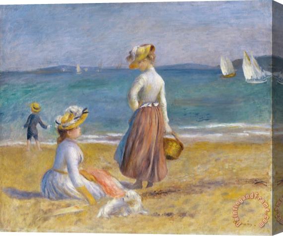 Pierre Auguste Renoir Figures on The Beach Stretched Canvas Print / Canvas Art