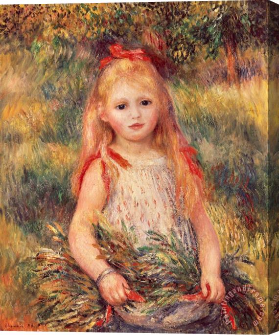 Pierre Auguste Renoir Girl With Sheaf Of Corn Stretched Canvas Painting / Canvas Art