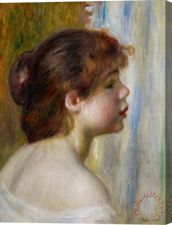 Pierre Auguste Renoir Head Of A Young Woman Stretched Canvas Print / Canvas Art