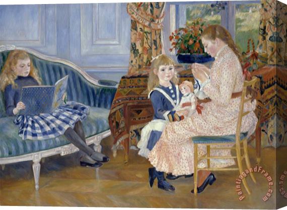 Pierre Auguste Renoir L'apres Midi Des Enfants a Wargemont Stretched Canvas Painting / Canvas Art