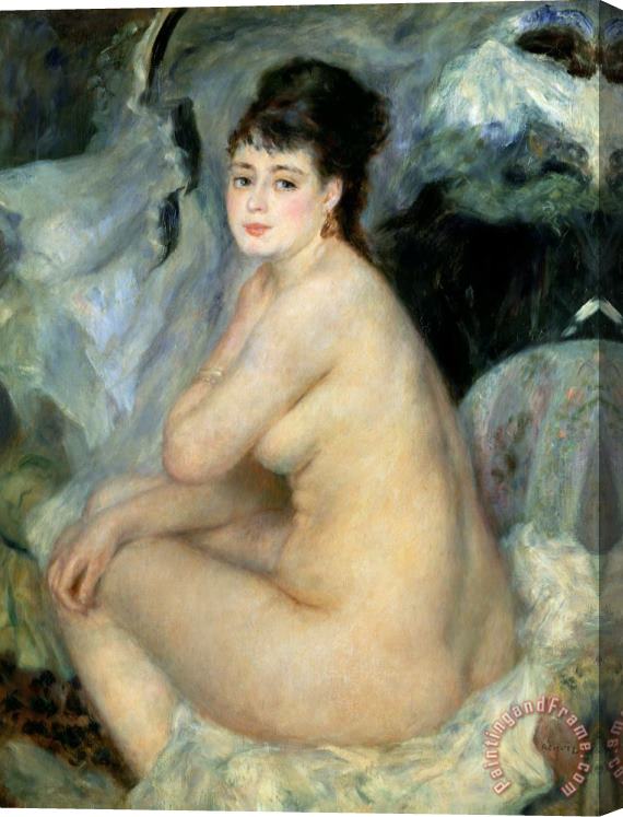 Pierre Auguste Renoir Nude Or Nude Seated On A Sofa 1876 Stretched Canvas Painting / Canvas Art