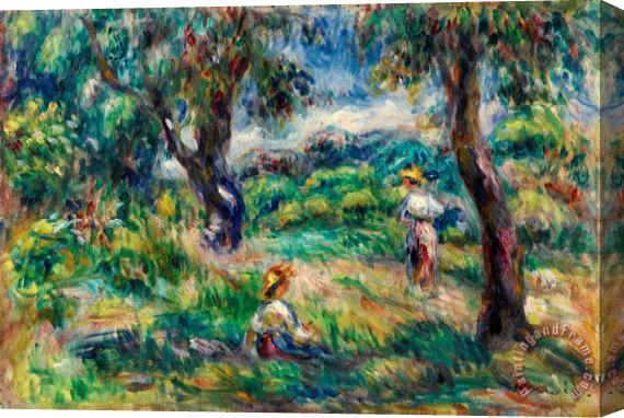 Pierre Auguste Renoir Paysage Bleu Stretched Canvas Print / Canvas Art
