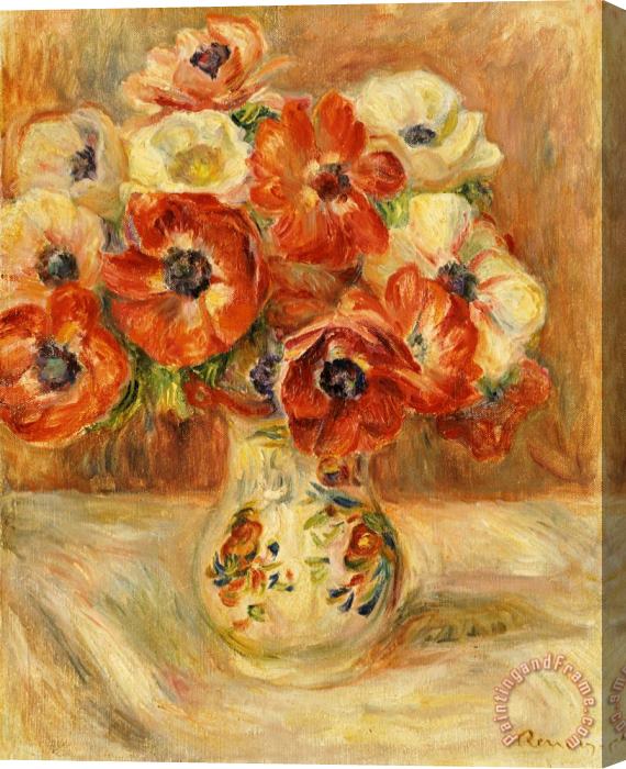 Pierre Auguste Renoir Still Life with Anemones Stretched Canvas Painting / Canvas Art