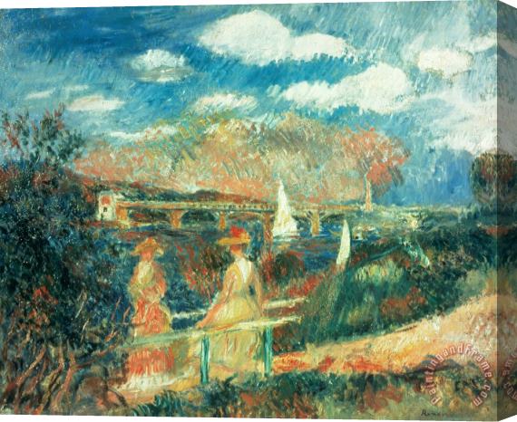Pierre Auguste Renoir The banks of the Seine at Argenteuil Stretched Canvas Print / Canvas Art