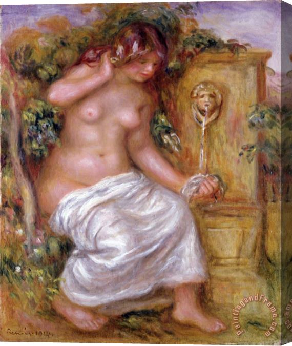 Pierre Auguste Renoir The Bather at The Fountain Stretched Canvas Print / Canvas Art