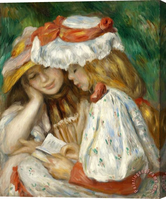 Pierre Auguste Renoir Two Girls Reading Stretched Canvas Print / Canvas Art