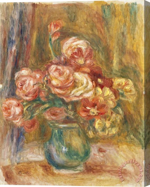 Pierre Auguste Renoir Vase of Roses Stretched Canvas Print / Canvas Art