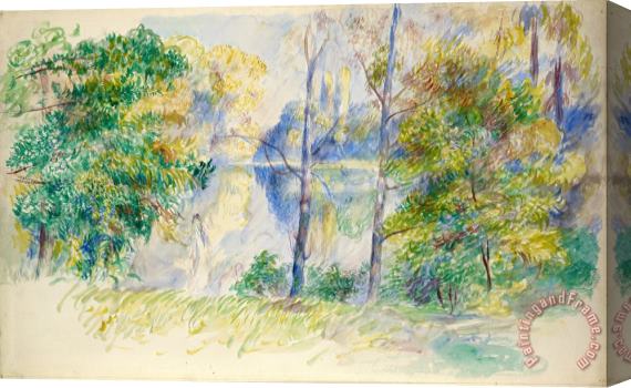 Pierre Auguste Renoir View of a Park Stretched Canvas Print / Canvas Art