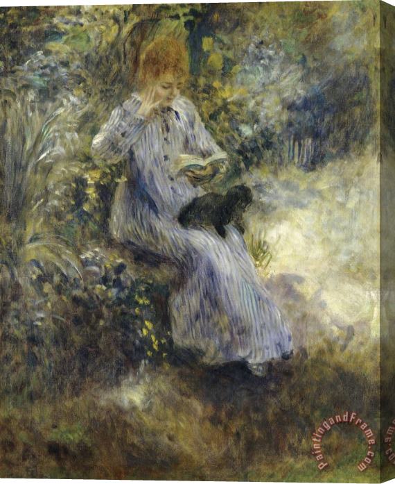 Pierre Auguste Renoir Woman And Black Dog Stretched Canvas Print / Canvas Art