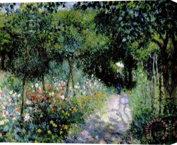 Pierre Auguste Renoir Woman in a Garden Stretched Canvas Painting / Canvas Art