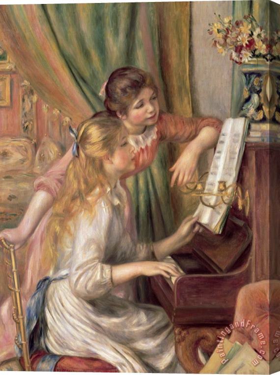 Pierre Auguste Renoir Young Girls at the Piano Stretched Canvas Print / Canvas Art