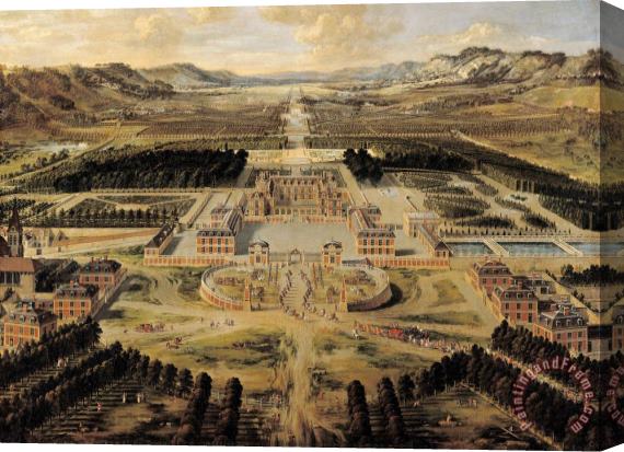 Pierre Patel I Perspective View of The Chateau, Gardens And Park of Versailles Seen From The Avenue De Paris Stretched Canvas Print / Canvas Art