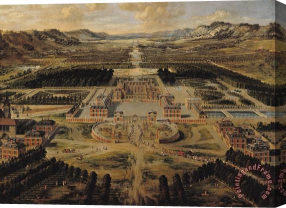 Pierre Patel Perspective view of the Chateau Gardens and Park of Versailles Stretched Canvas Painting / Canvas Art