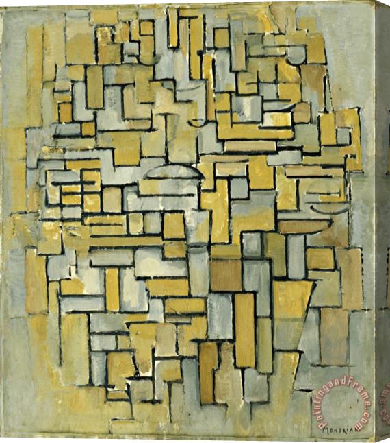 Piet Mondrian Composition in Brown And Gray Stretched Canvas Print / Canvas Art