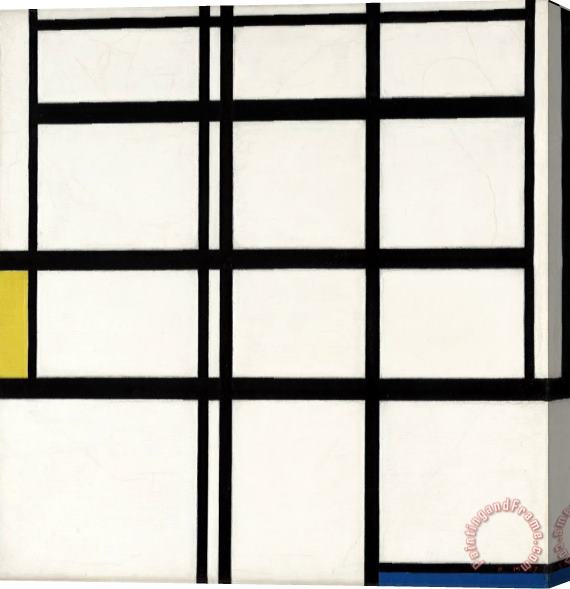 Piet Mondrian Composition in Yellow, Blue, And White, I Stretched Canvas Painting / Canvas Art