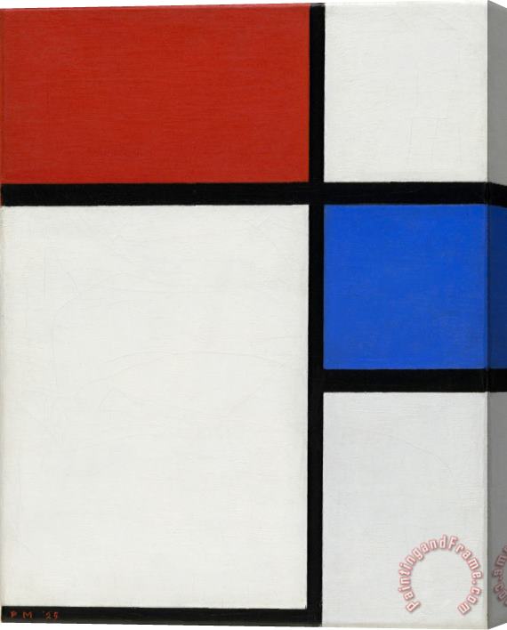 Piet Mondrian Composition No. Ii, with Red And Blue Stretched Canvas Print / Canvas Art