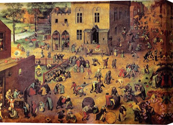 Pieter Bruegel Children's Games Painting Stretched Canvas Print / Canvas Art