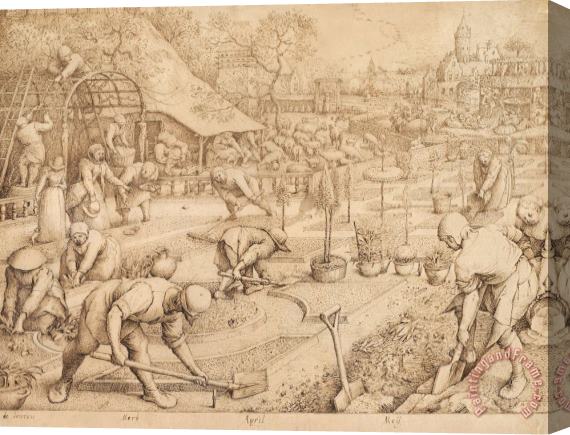 Pieter Bruegel Spring Drawing Stretched Canvas Painting / Canvas Art