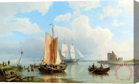 Pieter Christian Dommerson Unloading The Catch Stretched Canvas Print / Canvas Art