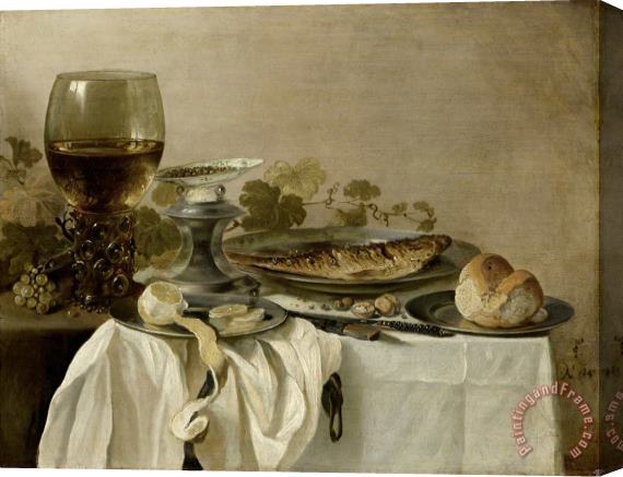 Pieter Claesz Still Life with a Fish Stretched Canvas Painting / Canvas Art