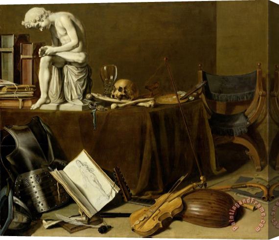 Pieter Claesz Vanitas Still Life with The Spinario Stretched Canvas Painting / Canvas Art