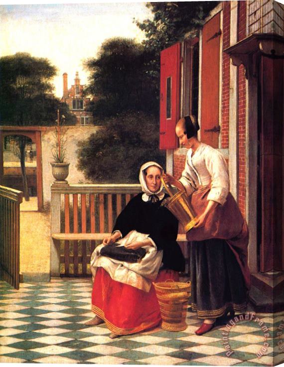 Pieter de Hooch A Mistress And Her Servant Stretched Canvas Painting / Canvas Art