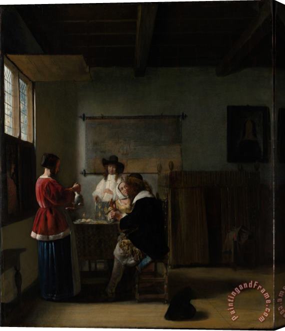 Pieter de Hooch The Visit Stretched Canvas Painting / Canvas Art