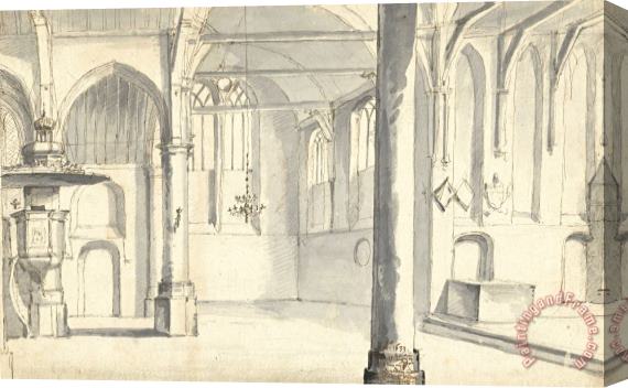Pieter Jansz Saenredam Interieur Van De Sint Odulphuskerk Te Assendelft Stretched Canvas Print / Canvas Art