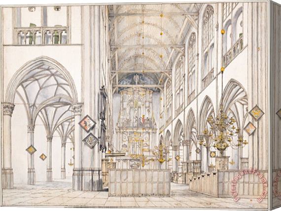 Pieter Jansz Saenredam Interior of The Church of St. Lawrence (groote Kerk Or Great Church) in Alkmaar, 1661 Stretched Canvas Painting / Canvas Art