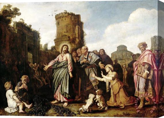 Pieter Lastman Christ And The Canaanite Woman Stretched Canvas Print / Canvas Art