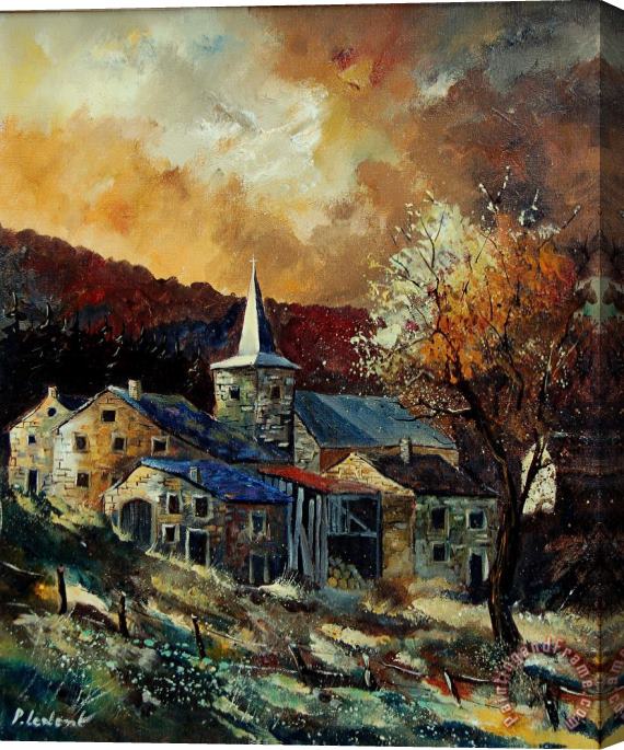Pol Ledent A village in Autumn Stretched Canvas Painting / Canvas Art