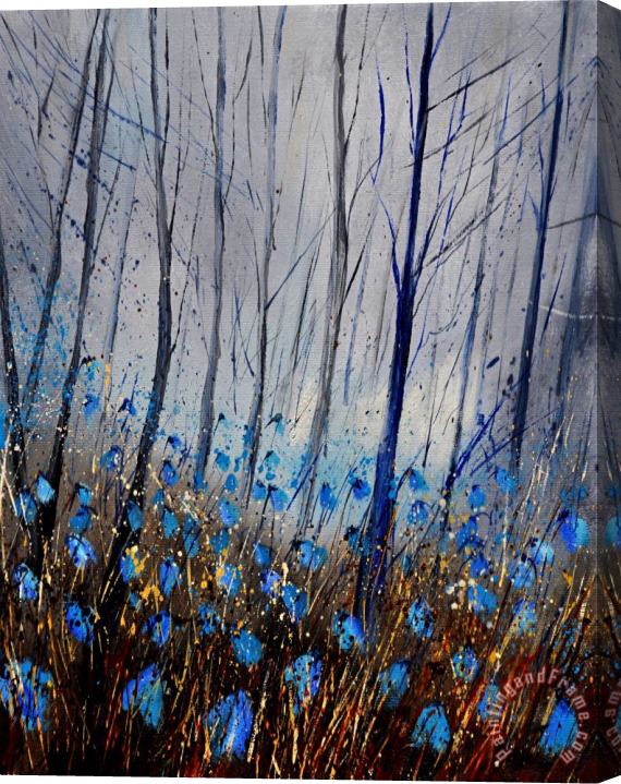 Pol Ledent Blue in the wood Stretched Canvas Print / Canvas Art