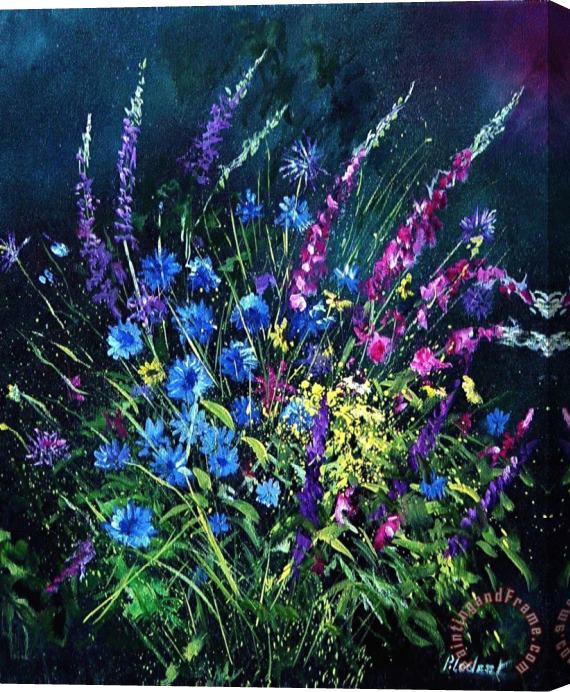 Pol Ledent Bunch Of Wild Flowers Stretched Canvas Print / Canvas Art