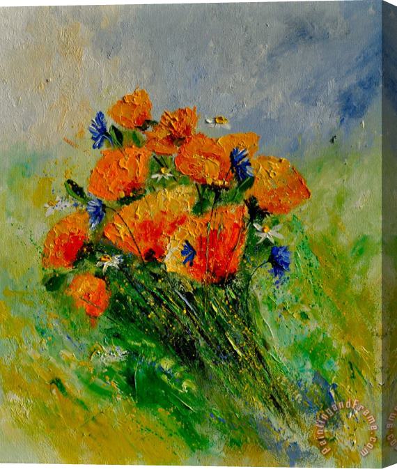 Pol Ledent Bunch poppies 67 Stretched Canvas Painting / Canvas Art