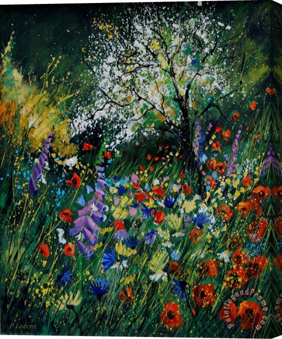 Pol Ledent Garden Flowers Stretched Canvas Painting / Canvas Art