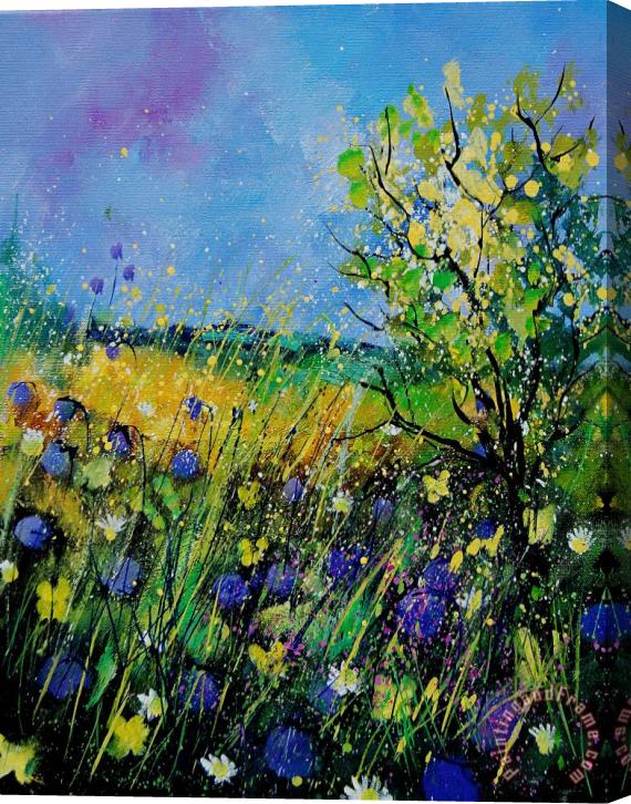 Pol Ledent Landscape with cornflowers 459060 Stretched Canvas Painting / Canvas Art