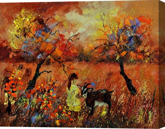 Pol Ledent Meeting In An Orchard Stretched Canvas Painting / Canvas Art