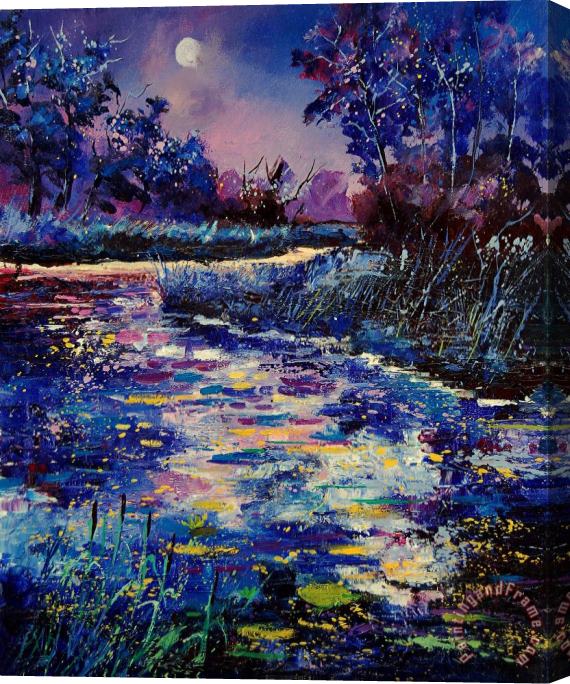 Pol Ledent Mysterious Blue Pond Stretched Canvas Painting / Canvas Art