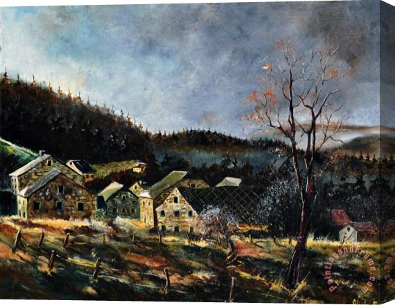 Pol Ledent Old houses in Mogimont Stretched Canvas Painting / Canvas Art